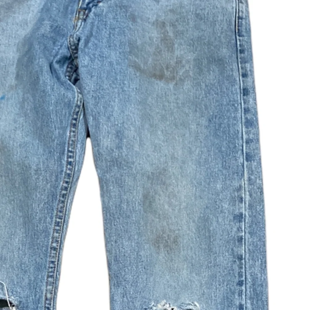 Levi's 512 Slim Fit Distressed Tapered Light Wash Jeans - Picture 5 of 16